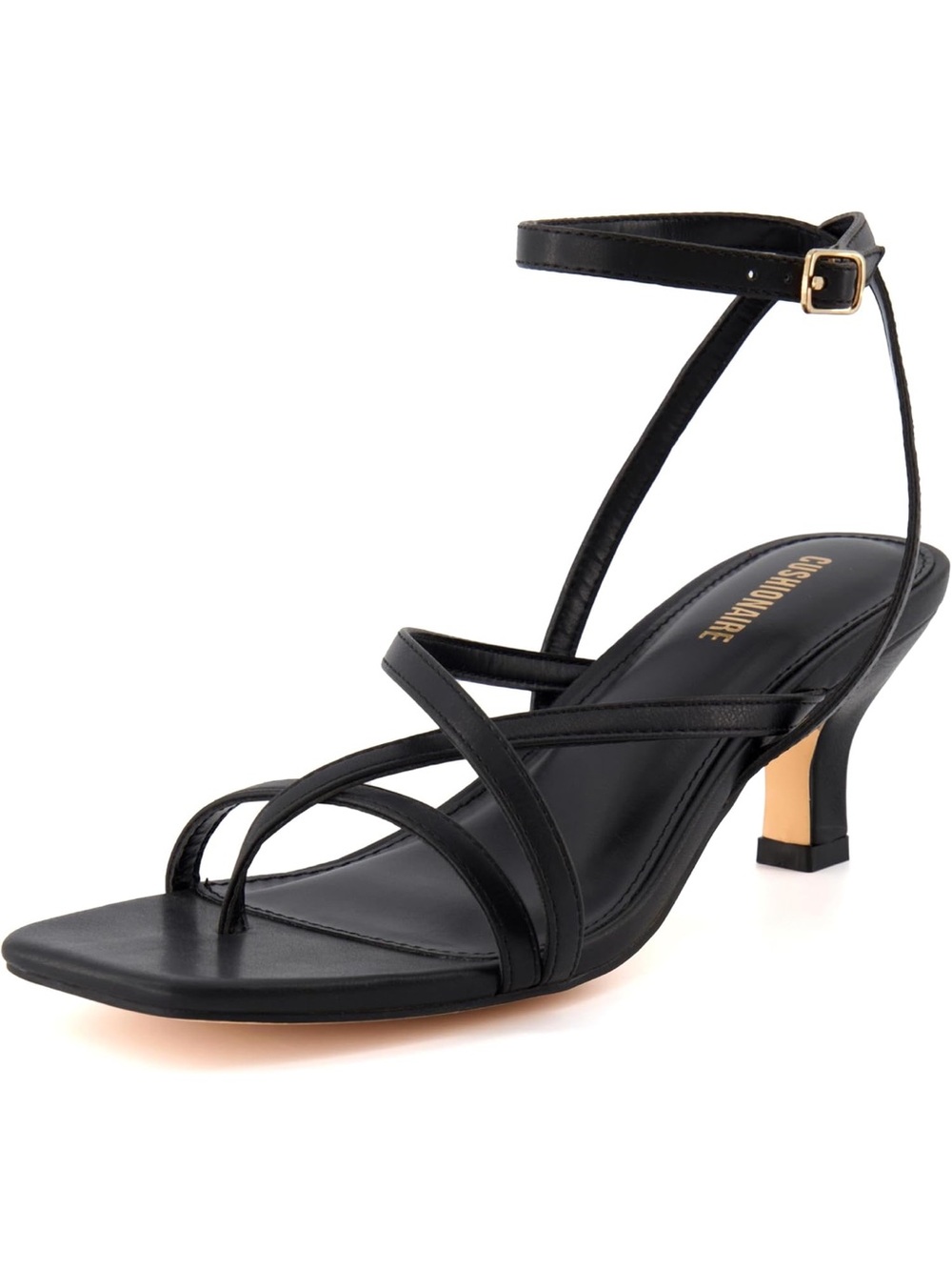 Black Strappy kitten heels